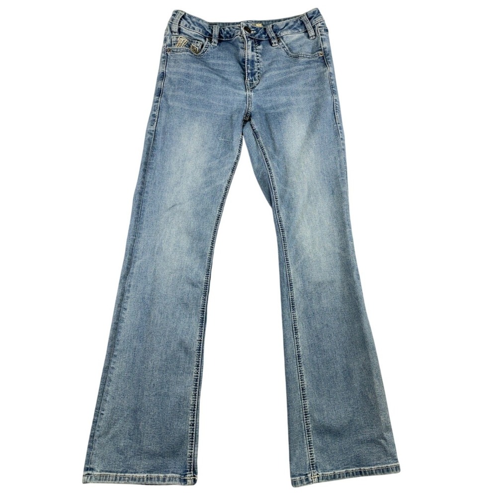 Rock and Roll Denim Womens Mid Rise Bootcut Jeans Medium Wash Horseshoe W30 L32